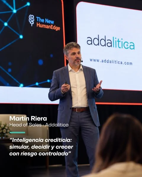 Martín Riera, Head of Sales de Addalitica, durante su presentación «Inteligencia crediticia: simular, decidir y crecer con riesgo controlado»